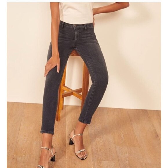 Reformation May High Skinny Jeans in Washed Black Size 28 - Picture 2 of 15